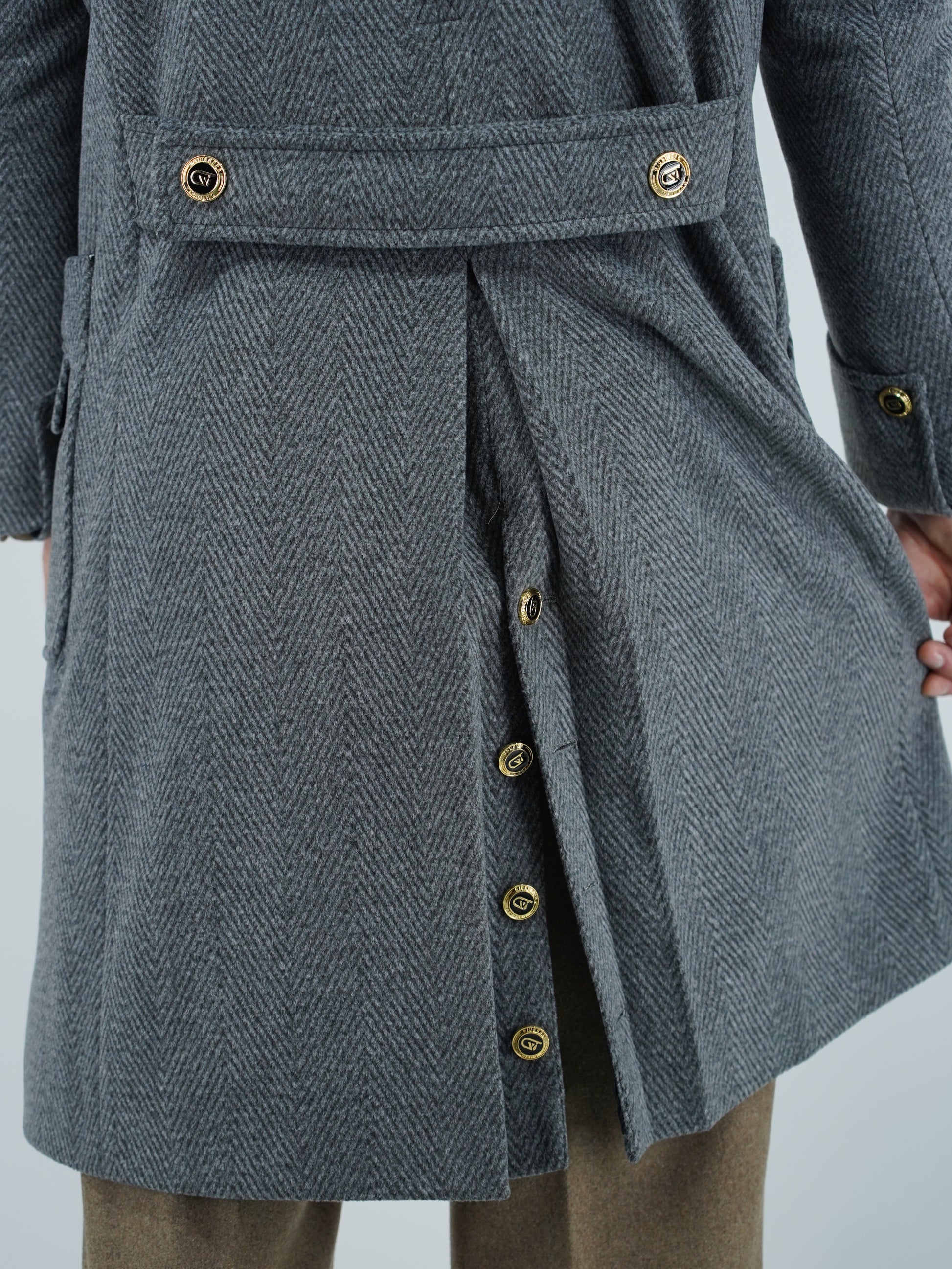 Cappotto Chesterfield Spigato Grigio Scuro