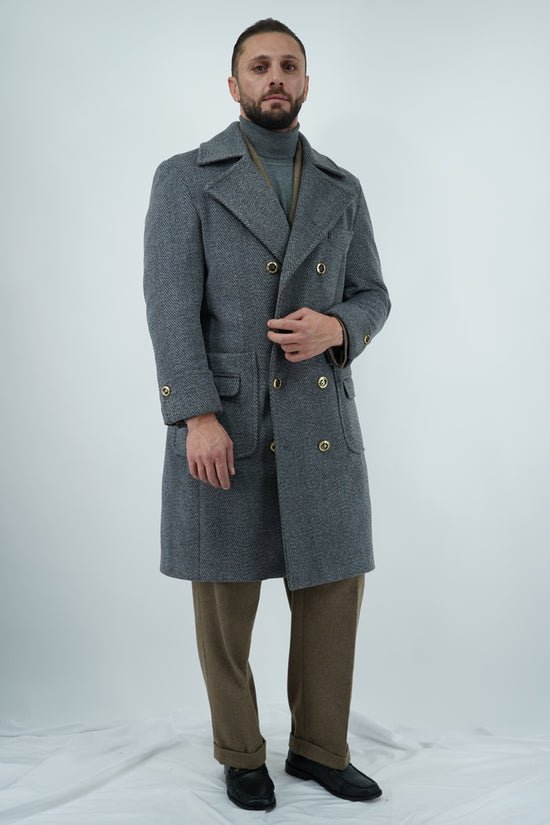 Cappotto Chesterfield Spigato Grigio Scuro