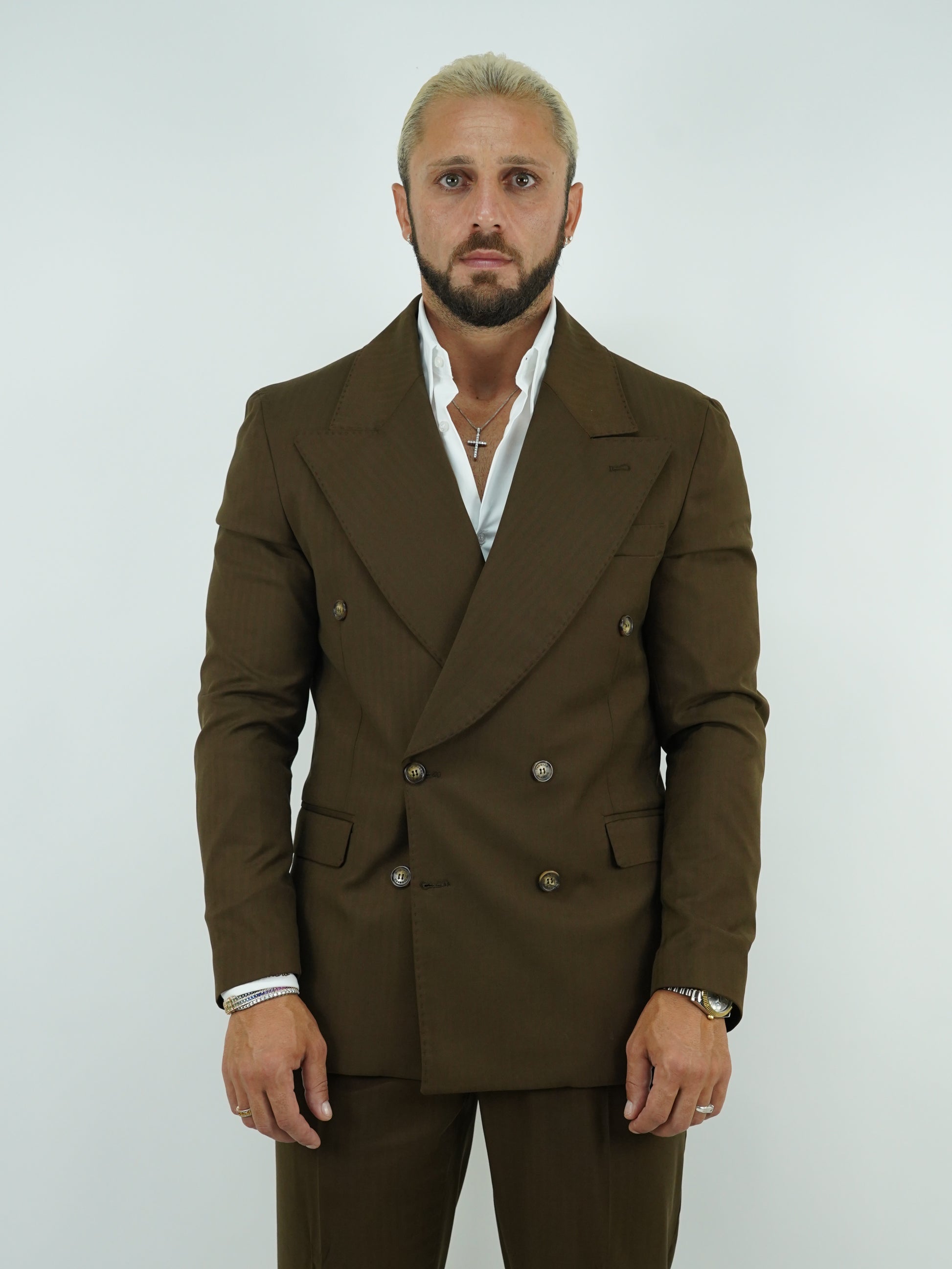 Abito Extensive doppiopetto petto a lancia colore cubano