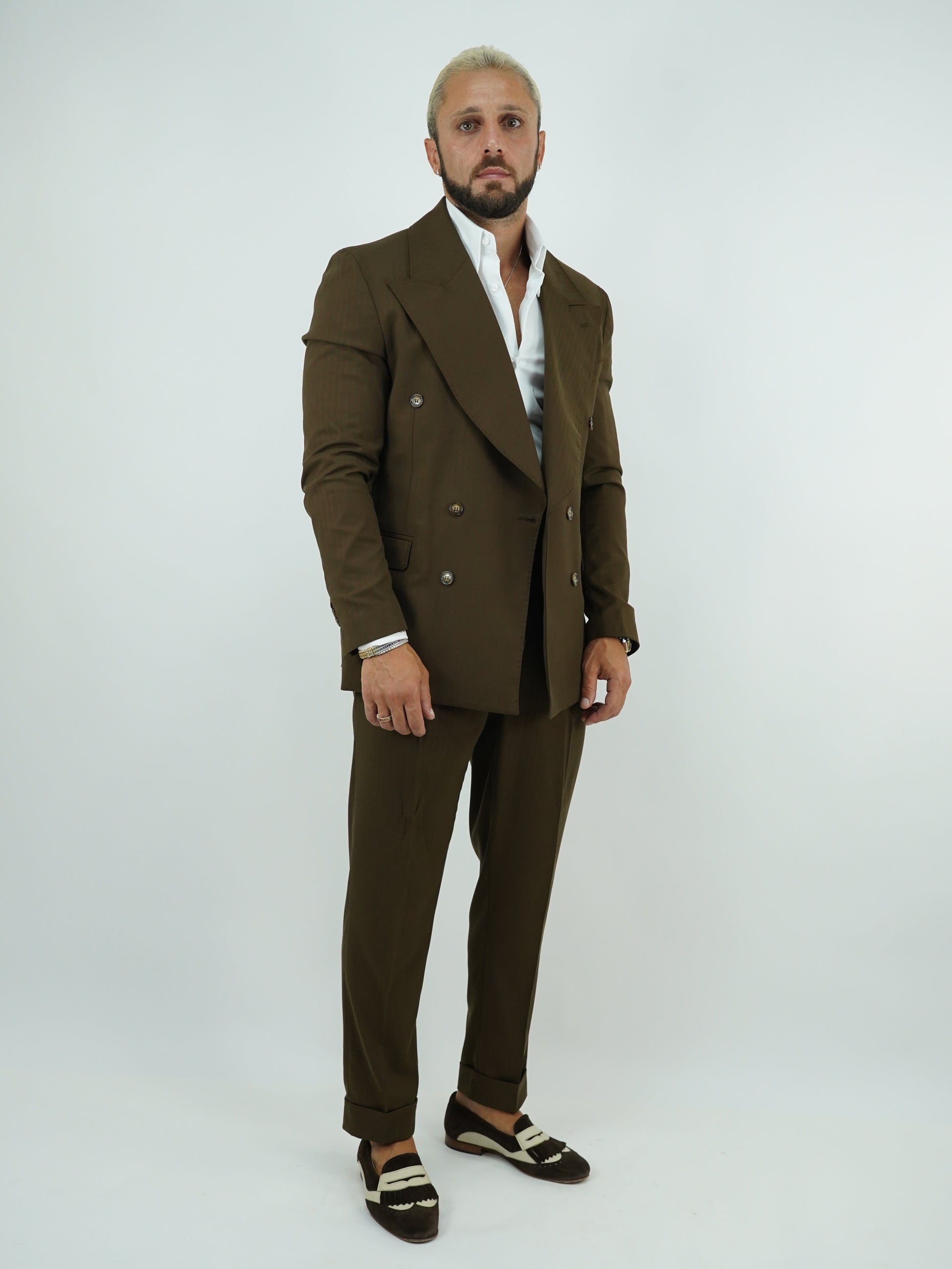 Abito Extensive doppiopetto petto a lancia colore cubano