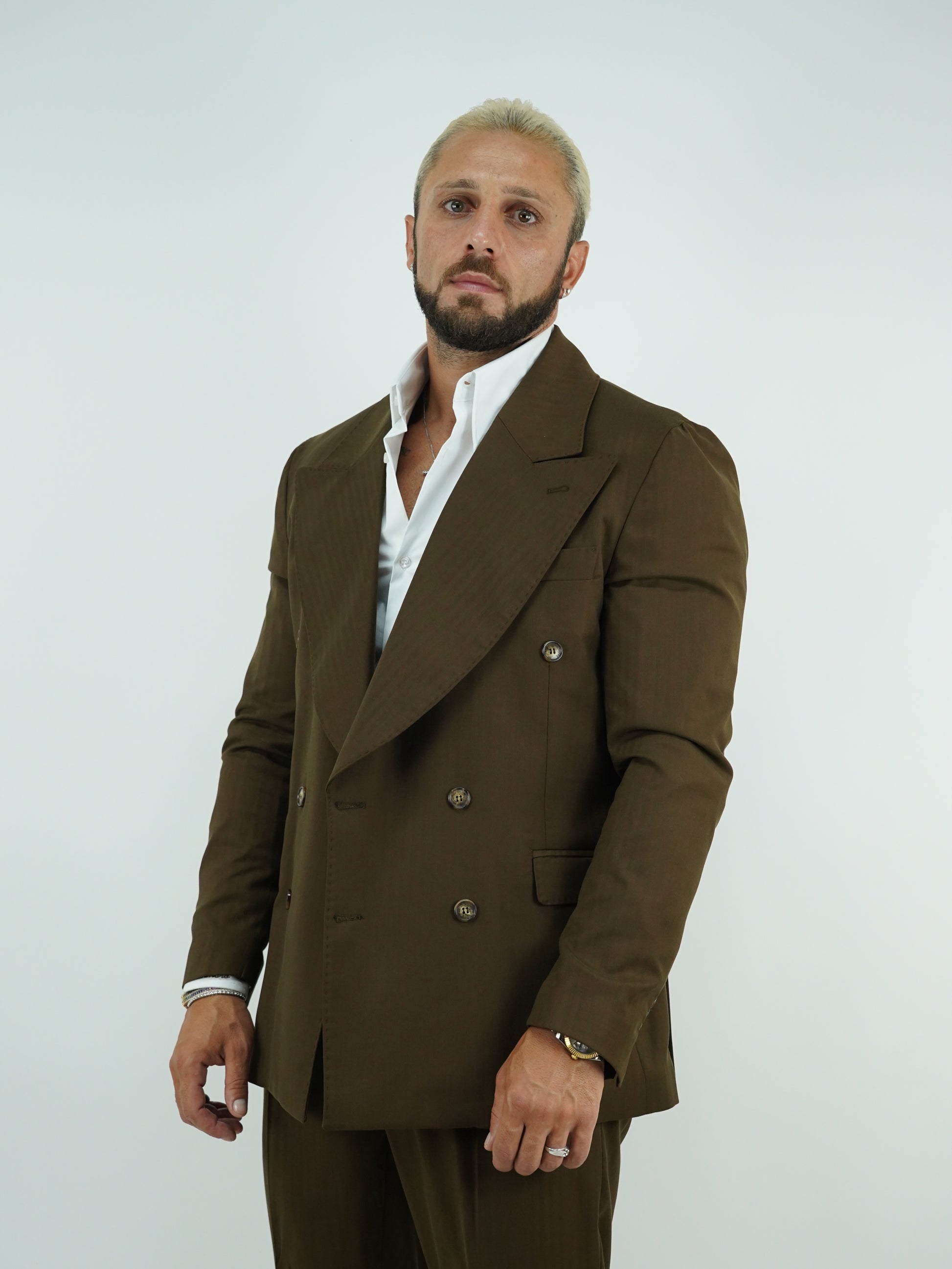 Abito Extensive doppiopetto petto a lancia colore cubano