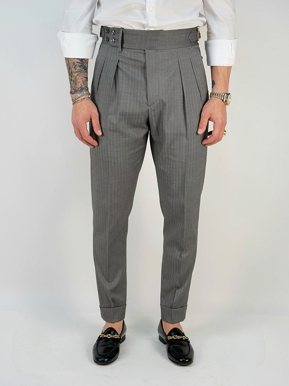 Abito Extensive doppiopetto petto a lancia grigio cenere