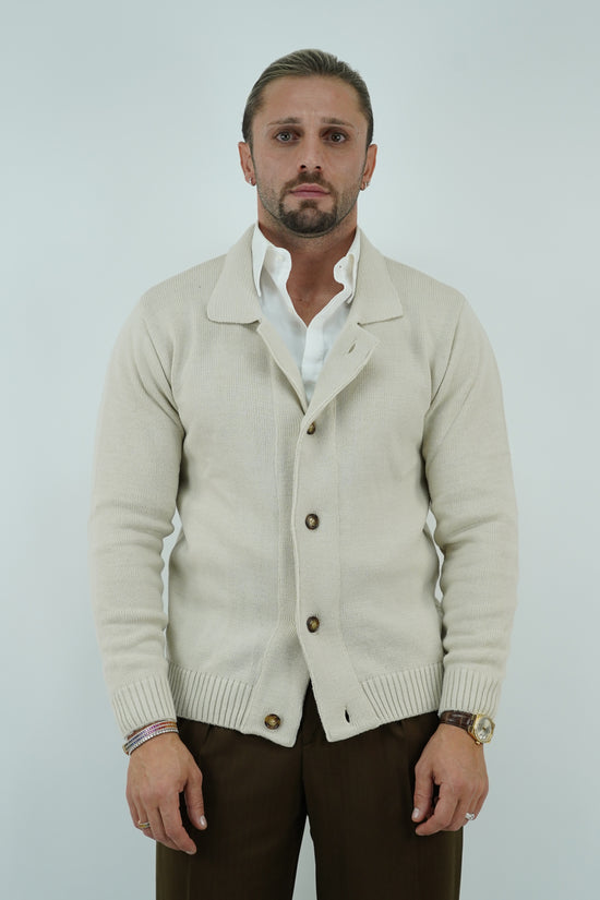 Cardigan beige in lana