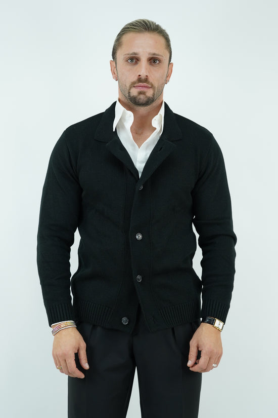 Cardigan nero in lana