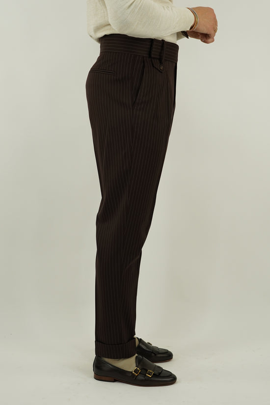 Gurkha elegant gessato marrone