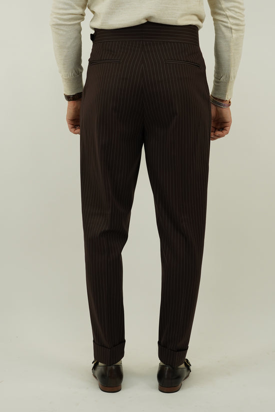 Gurkha elegant gessato marrone