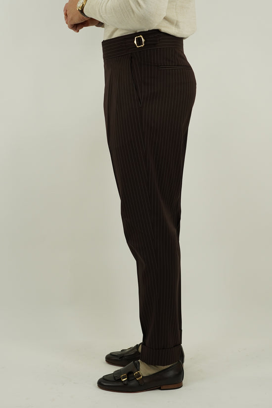 Gurkha elegant gessato marrone