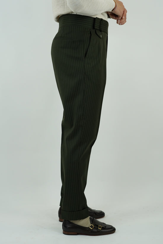 Abito Extensive monopetto petto a lancia gessato verde