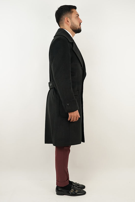 Cappotto Chesterfield Spigato Nero