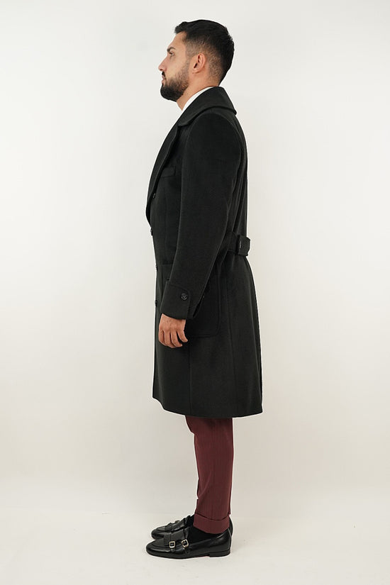 Cappotto Chesterfield Spigato Nero