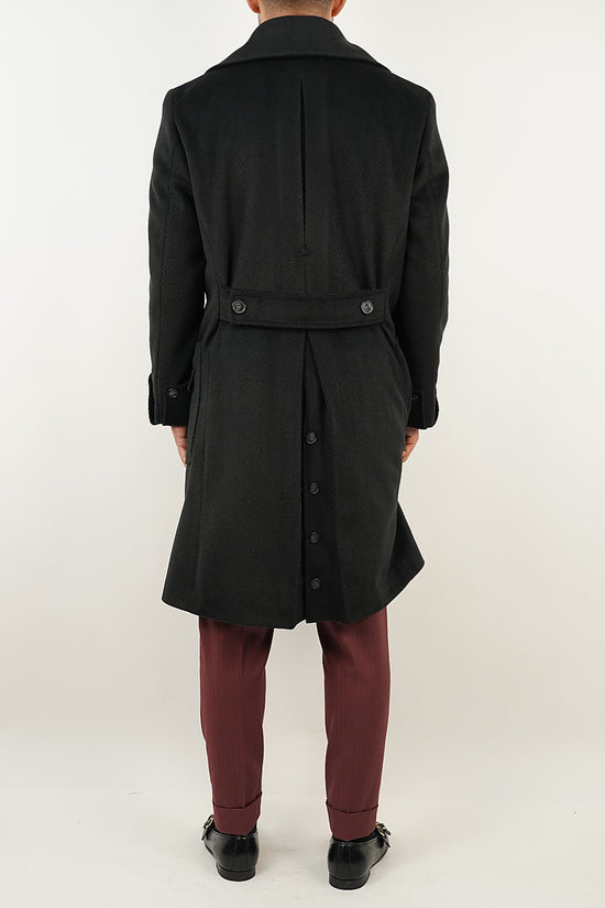 Cappotto Chesterfield Spigato Nero