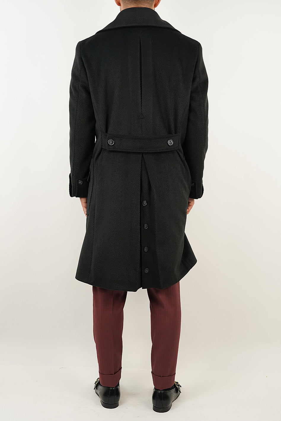 Cappotto Chesterfield Spigato Nero