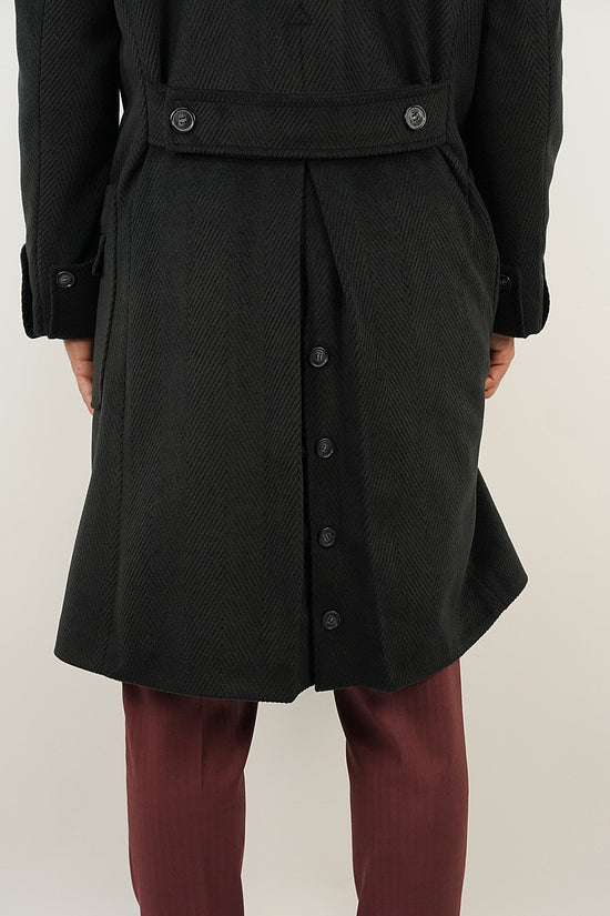 Cappotto Chesterfield Spigato Nero