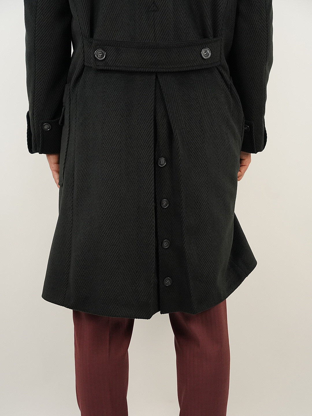 Cappotto Chesterfield Spigato Nero