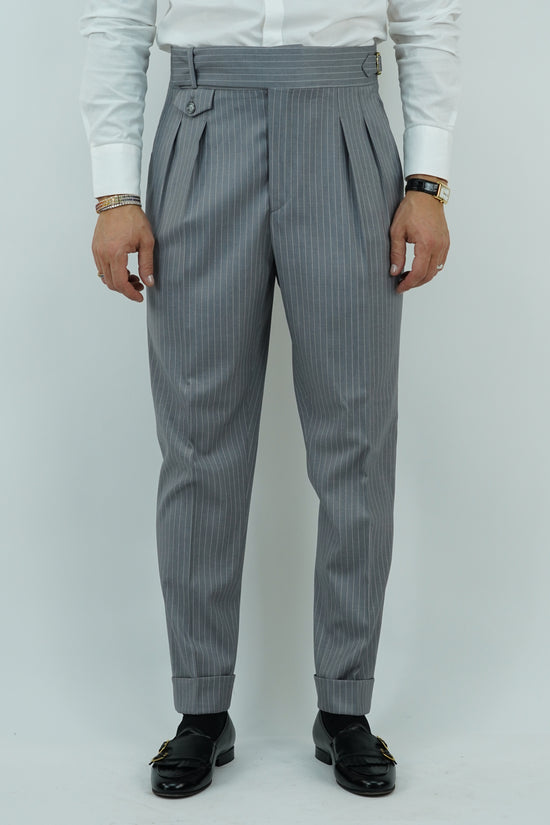 Abito Extensive monopetto petto a lancia gessato grigio