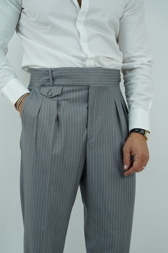 Abito Extensive monopetto petto a lancia gessato grigio