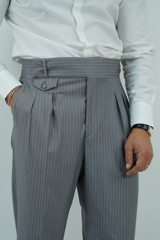 Gurkha elegant gessato grigio chiaro