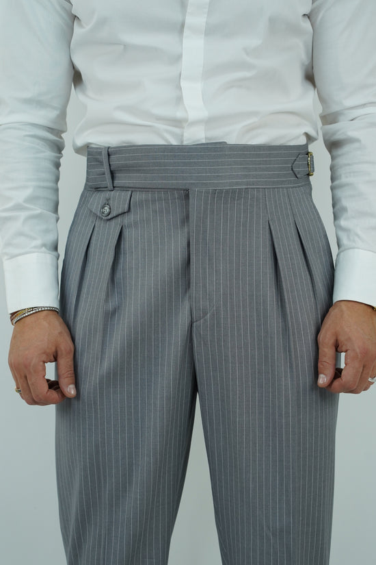 Abito Extensive monopetto petto a lancia gessato grigio