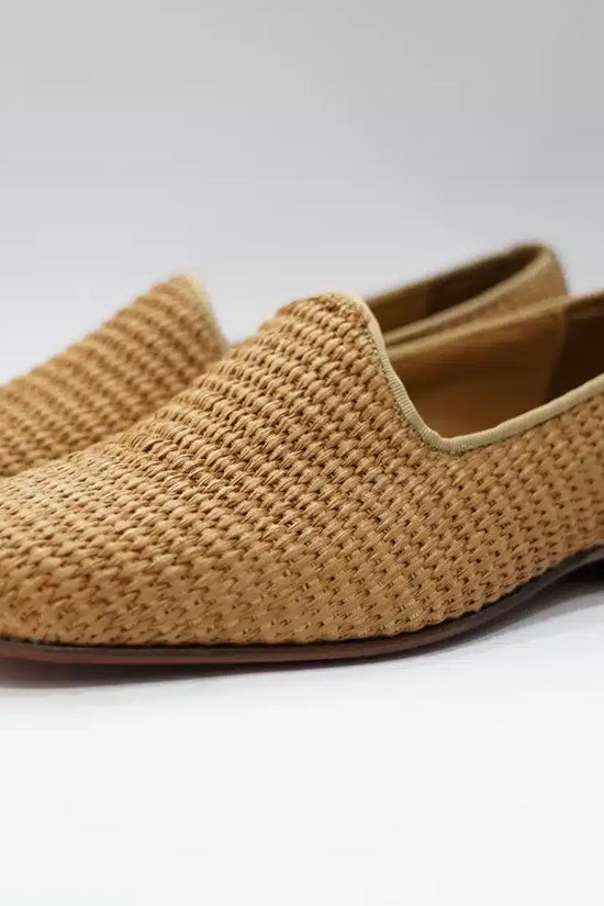 Mocassini pantofola in rafia