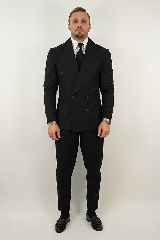 Abito Extensive doppiopetto petto a lancia corvino