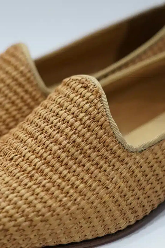 Mocassini pantofola in rafia