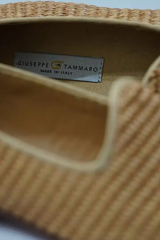 Mocassini pantofola in rafia