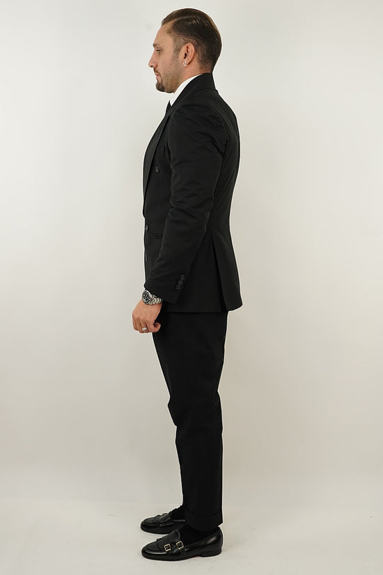 Abito Extensive doppiopetto petto a lancia corvino