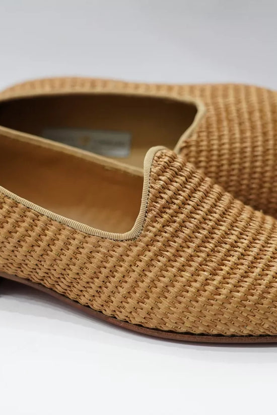 Mocassini pantofola in rafia