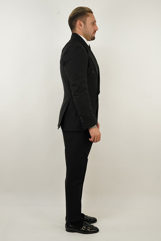 Abito Extensive doppiopetto petto a lancia corvino