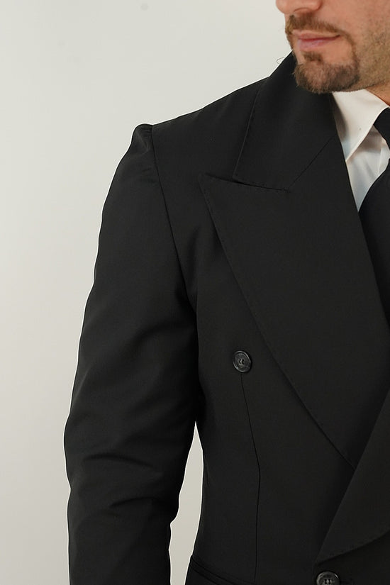 Abito Extensive doppiopetto petto a lancia corvino