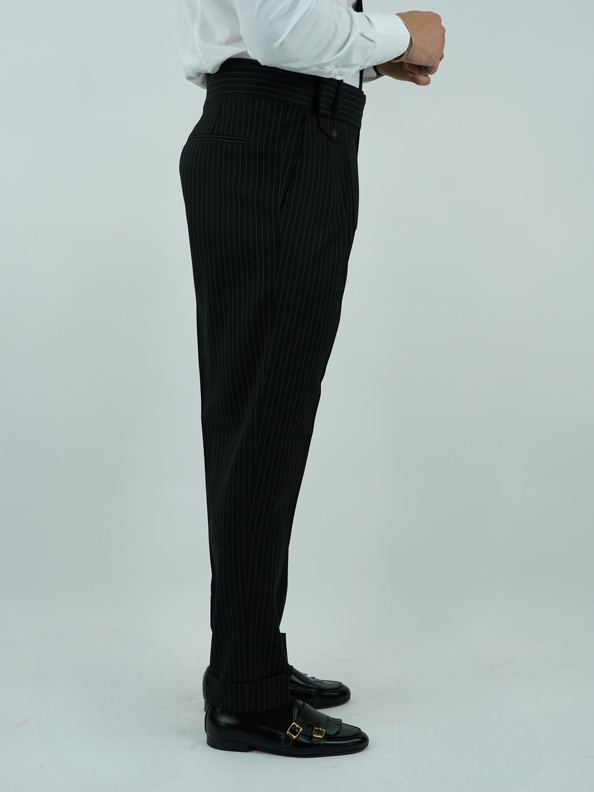 Gurkha elegant gessato nero