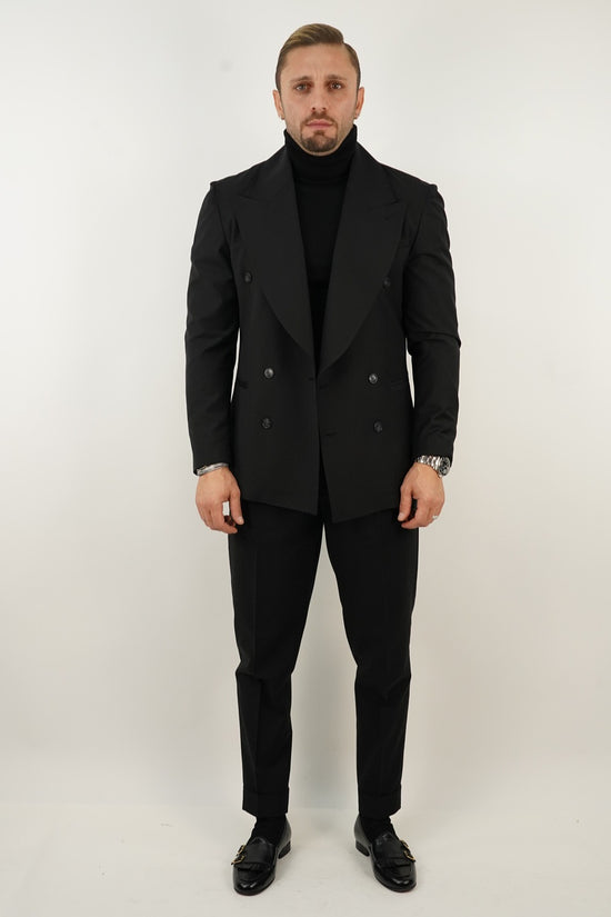 Abito Extensive doppiopetto petto a lancia corvino