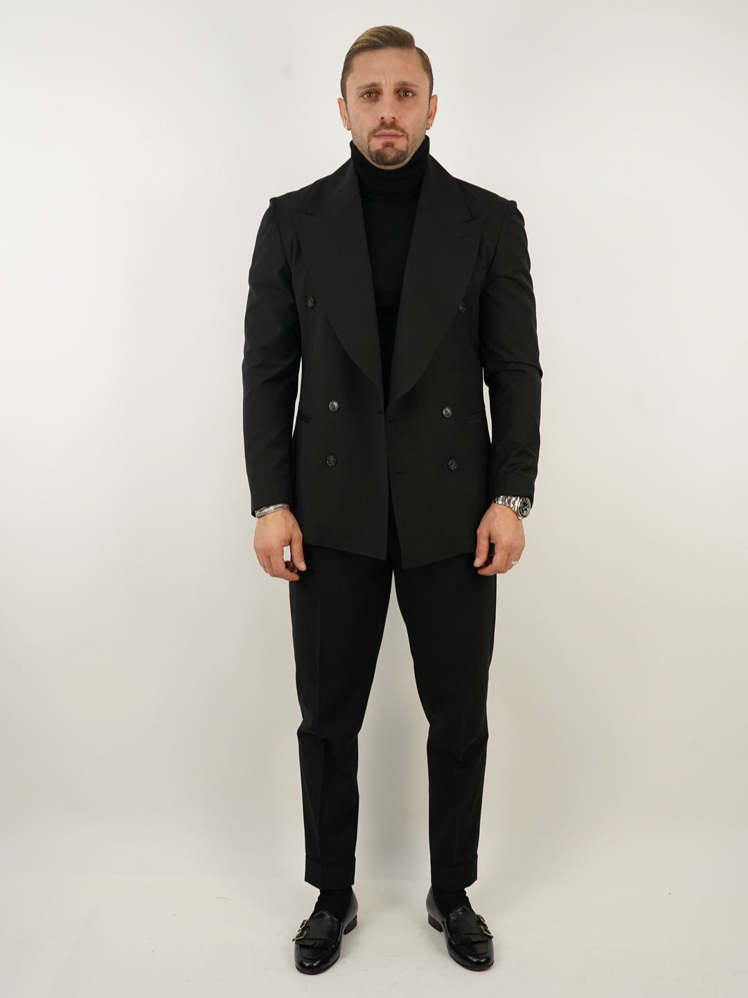 Abito Extensive doppiopetto petto a lancia corvino