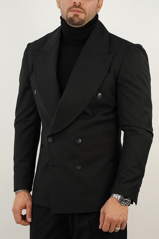 Abito Extensive doppiopetto petto a lancia corvino