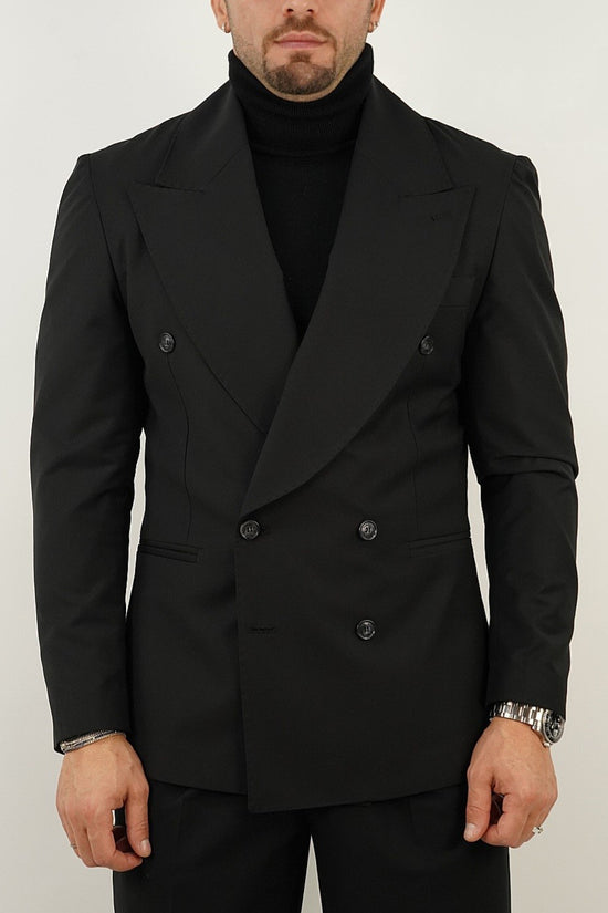 Abito Extensive doppiopetto petto a lancia corvino