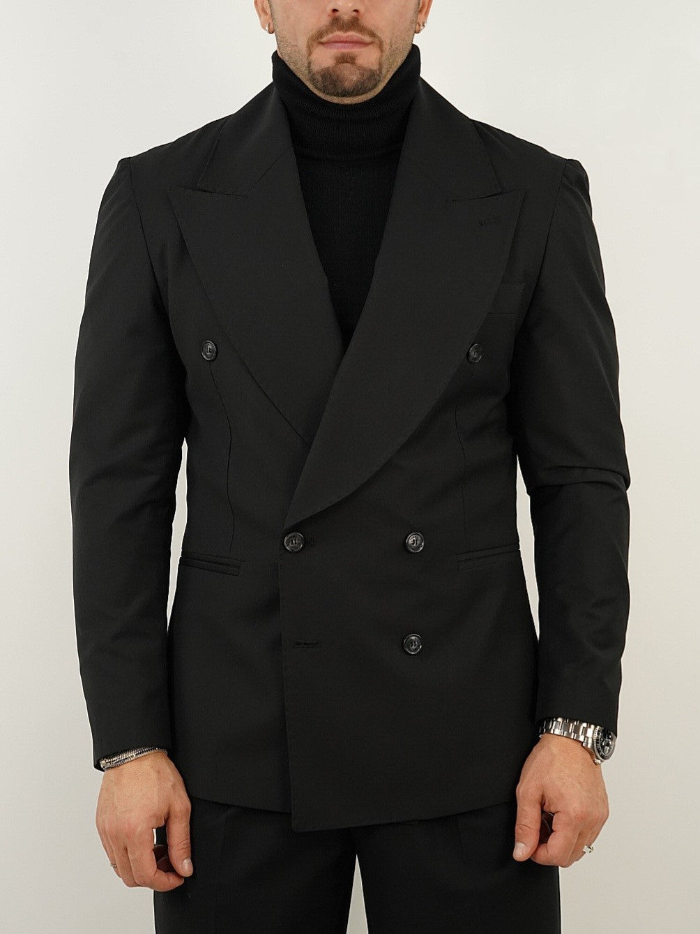 Abito Extensive doppiopetto petto a lancia corvino