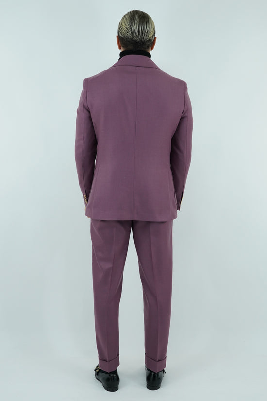 Abito extensive monopetto petto a lancia diagonale cipolla con bottoni oro