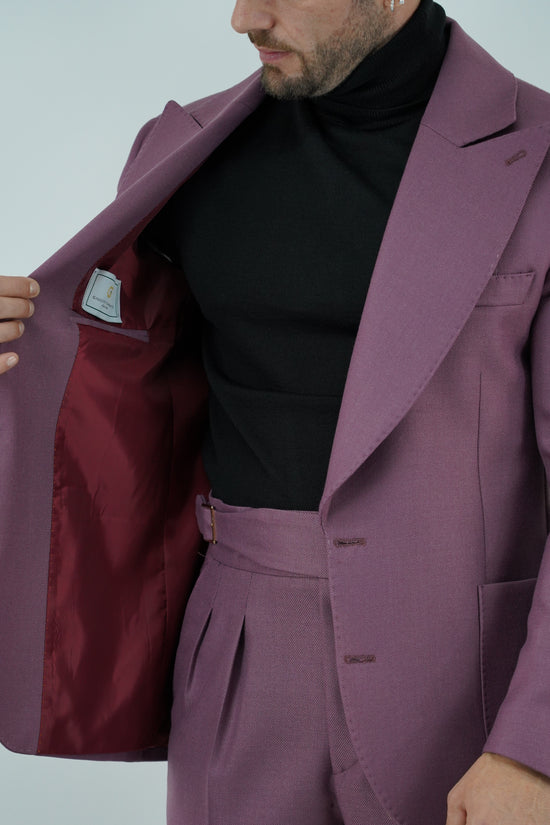 Abito extensive monopetto petto a lancia diagonale cipolla con bottoni oro