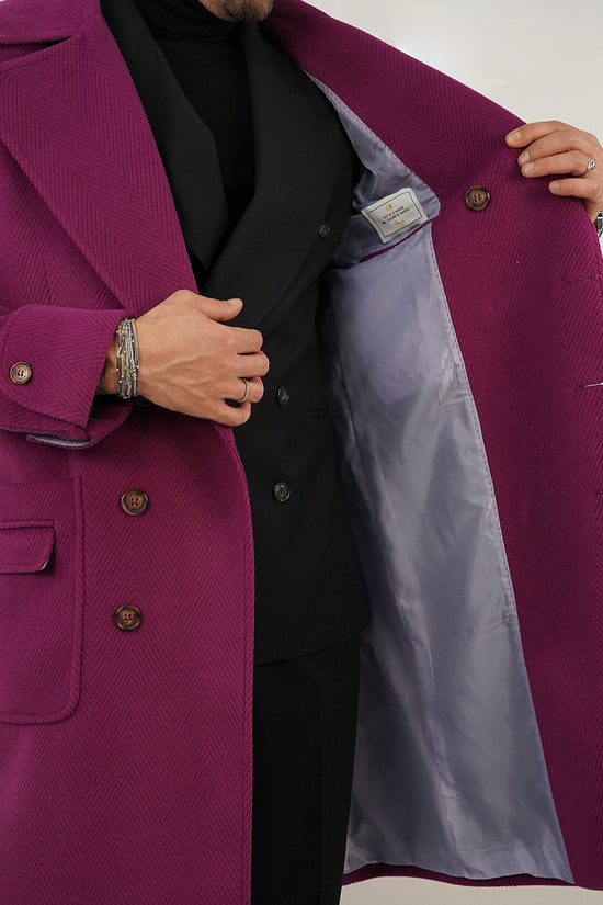 Cappotto Chesterfield Spigato Prugna