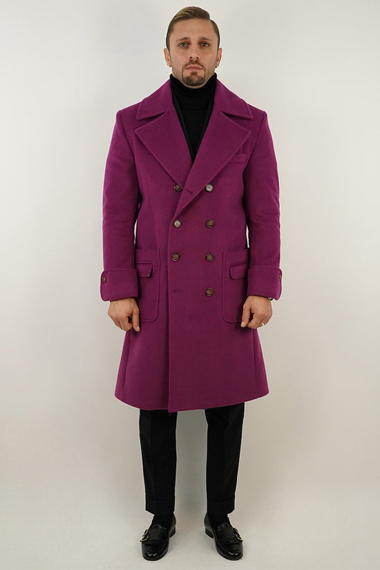 Cappotto Chesterfield Spigato Prugna