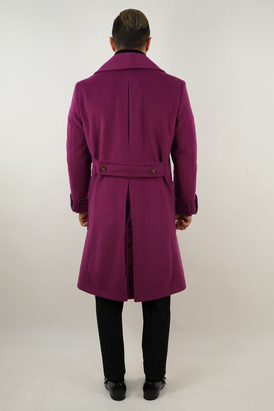 Cappotto Chesterfield Spigato Prugna