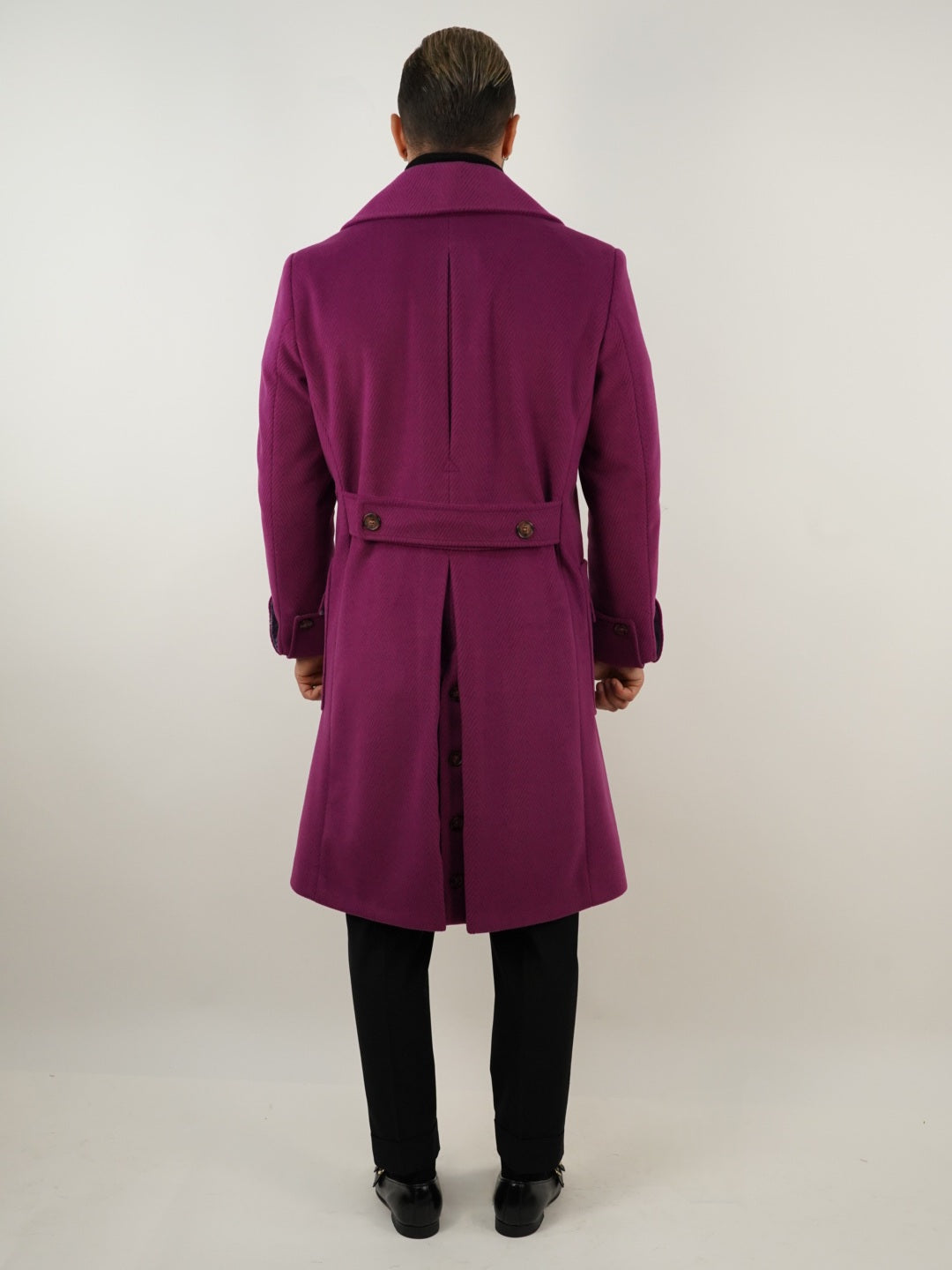 Cappotto Chesterfield Spigato Prugna