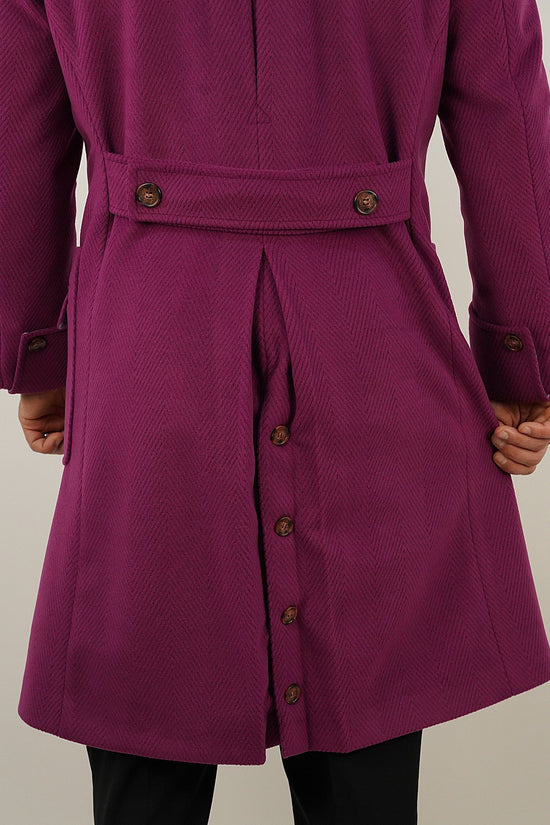 Cappotto Chesterfield Spigato Prugna