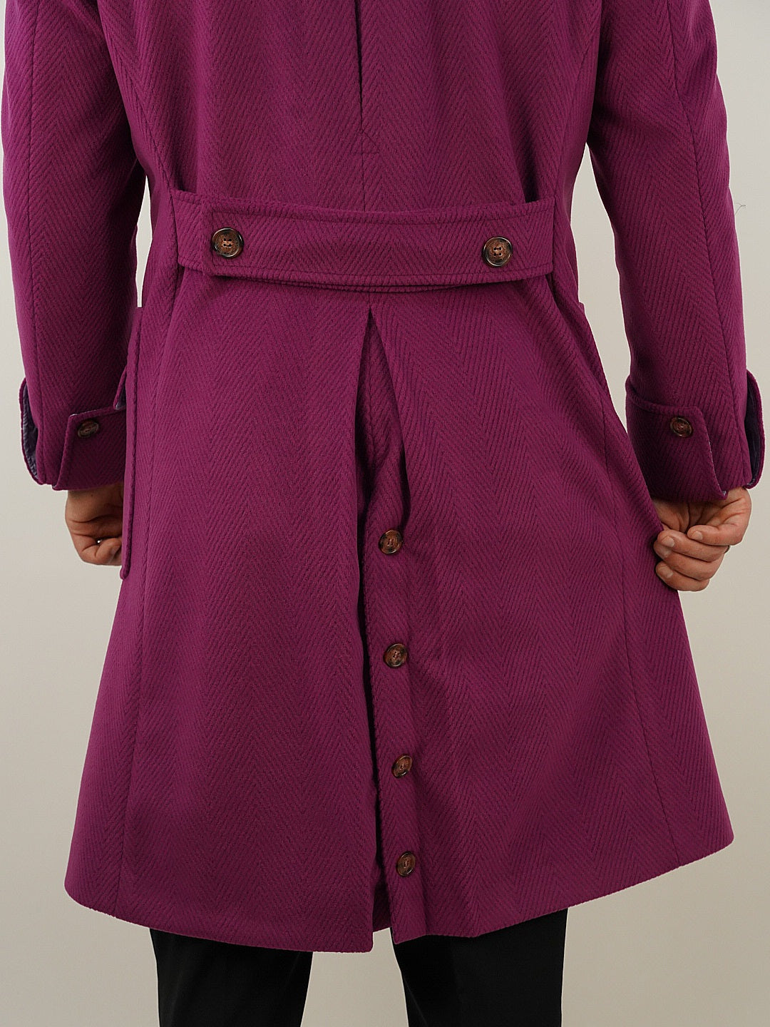 Cappotto Chesterfield Spigato Prugna