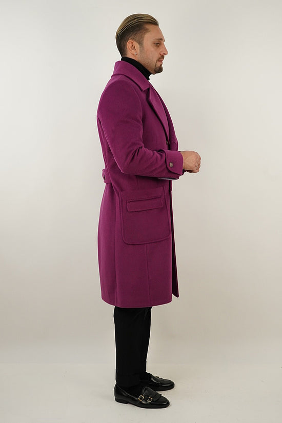 Cappotto Chesterfield Spigato Prugna