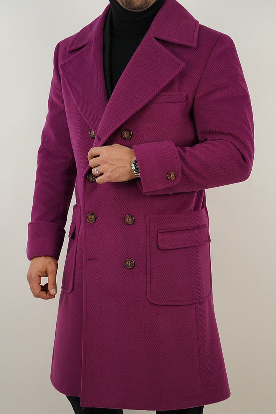 Cappotto Chesterfield Spigato Prugna