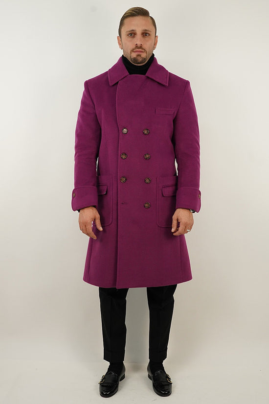 Cappotto Chesterfield Spigato Prugna