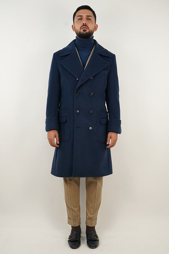 Cappotto Chesterfield Spigato Zaffiro