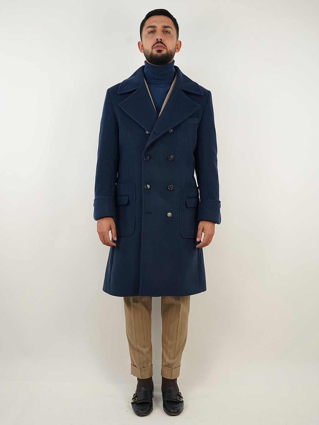 Cappotto Chesterfield Spigato Zaffiro