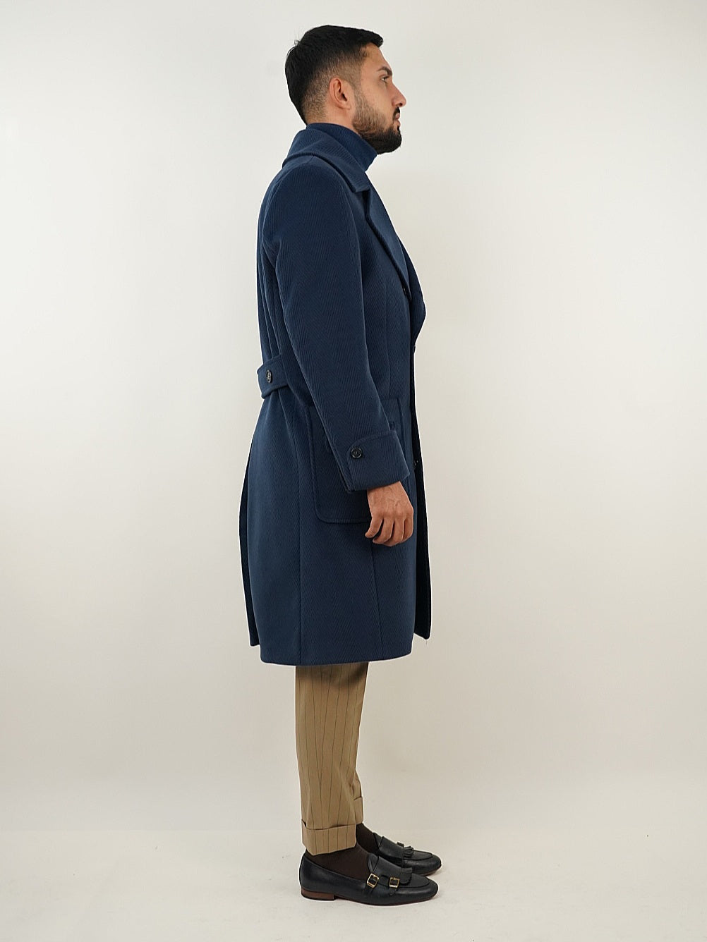 Cappotto Chesterfield Spigato Zaffiro